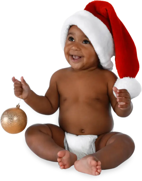 Baby in Christmas Hat